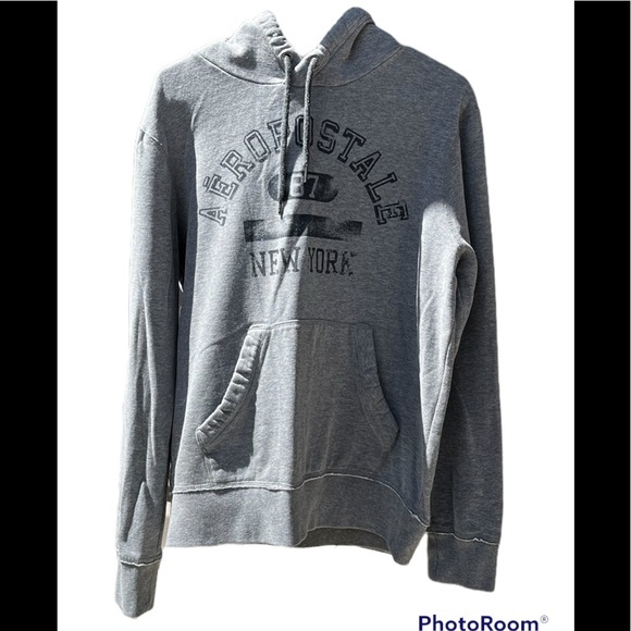 Aeropostale Other - Men’s Aeropostale Gray Distressed Hoodie Sweatshirt GUC -Sz Medium